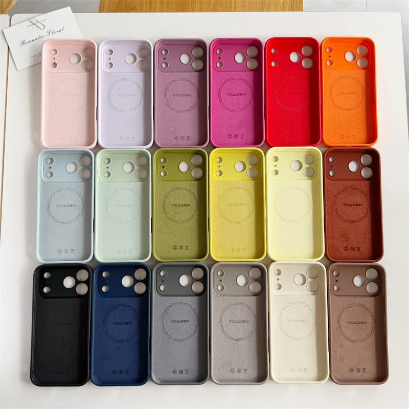 Luxury Liquid Silicone Magnetic Phone Case For iphone 17 Air Pro Max For Magsafe Shockproof Candy Color Soft TPU Back Cover