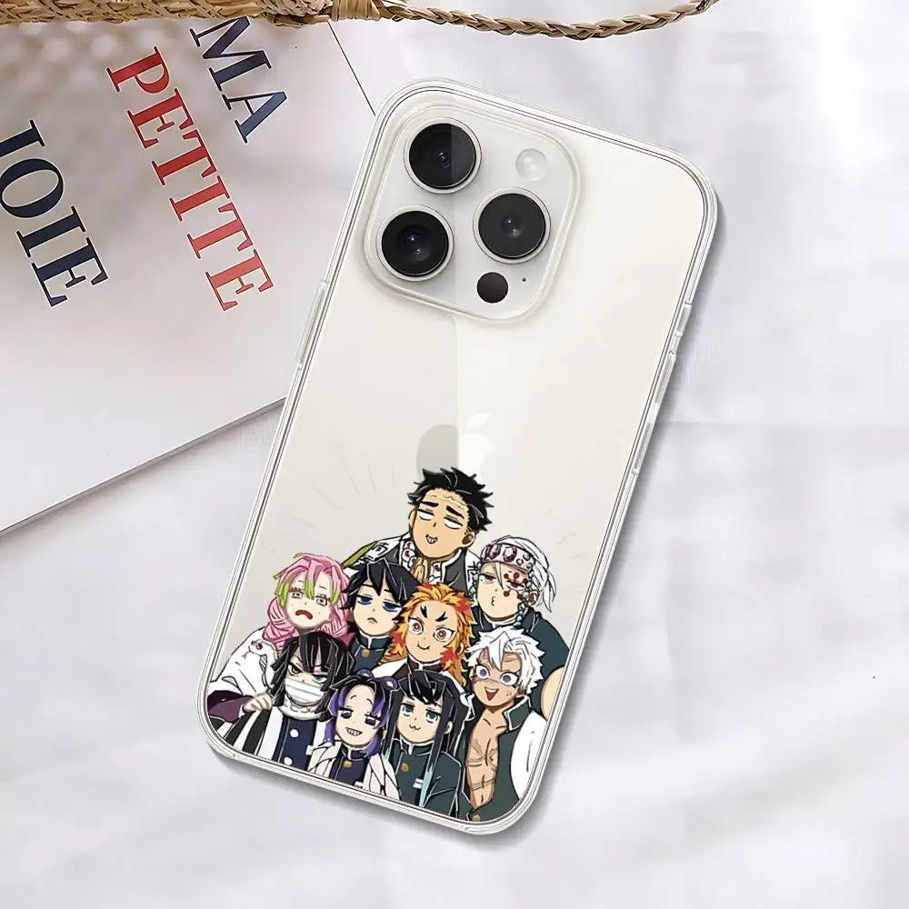 D-Demon Slayers Phone Case For IPhone 17 16 15 14 Plus 13 12 11 Pro Max Phone Back Cover Transparent Shockproof Cover