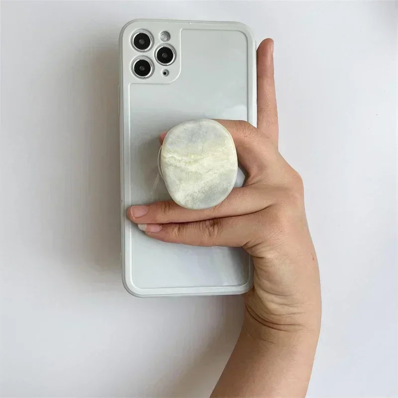 Natural Stone Shaped Phone Socket Holder Finger Grip Bracket Support Telephone for IPhone 15 14 13 Samsung Pocket Socket Stand