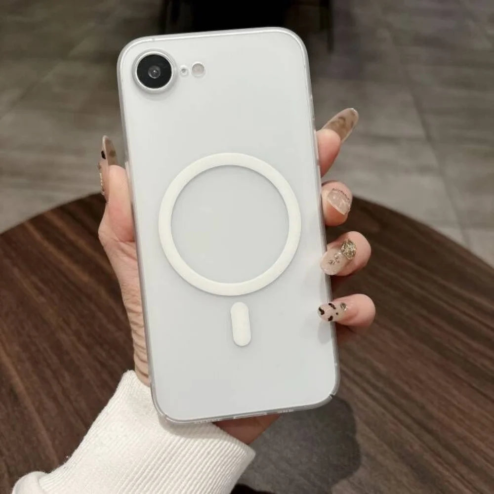 Matte Transparent for Magsafe Magnetic Phone Case for Iphone 17E 17Pro Max 16E 15 14 13 12 11 Wireless Charge Shockproof Cover