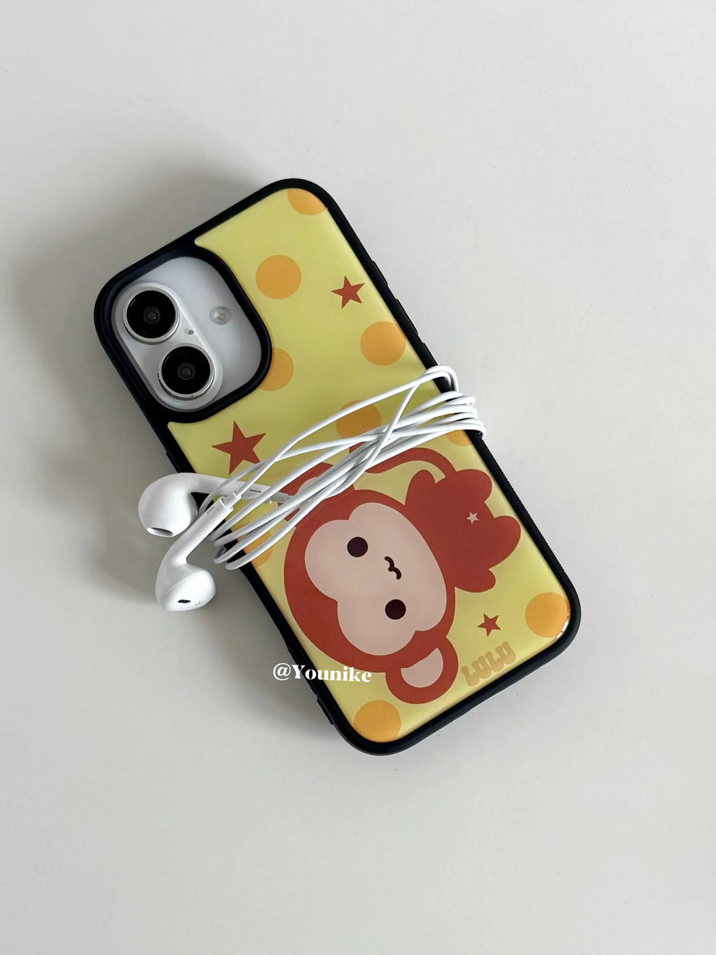 Korean Ins Adorable Polka Dot Monkey Phone Case For iPhone 17 Air 16 Pro Max 15 14 Plus 13 12 11 Shockproof Silicone Back Cover