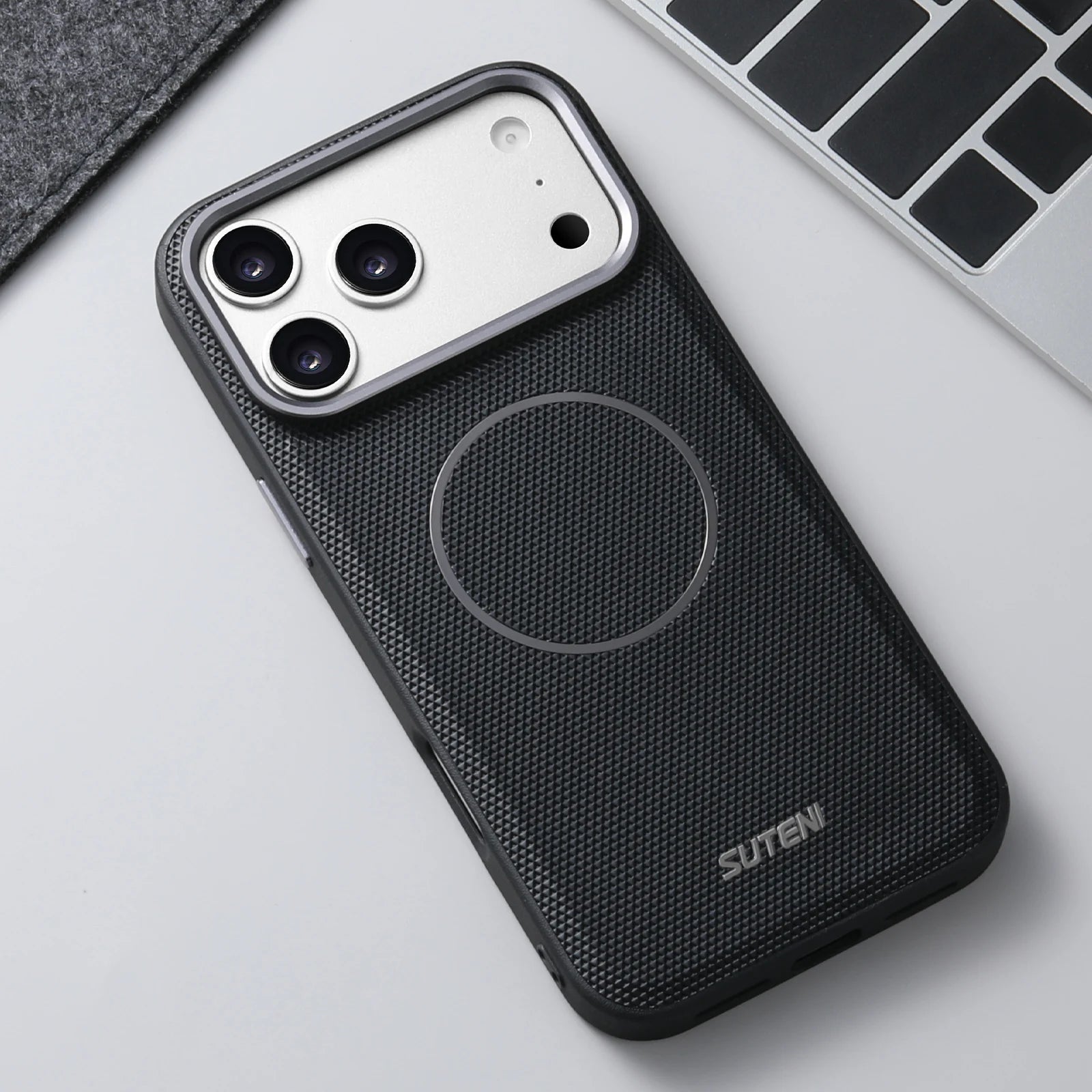 Diamond Texture Particle Magnetic Case For iPhone 17 Pro Max 16 15 14 13 For Magsafe Wireless Charging Shockproof Phone Cover