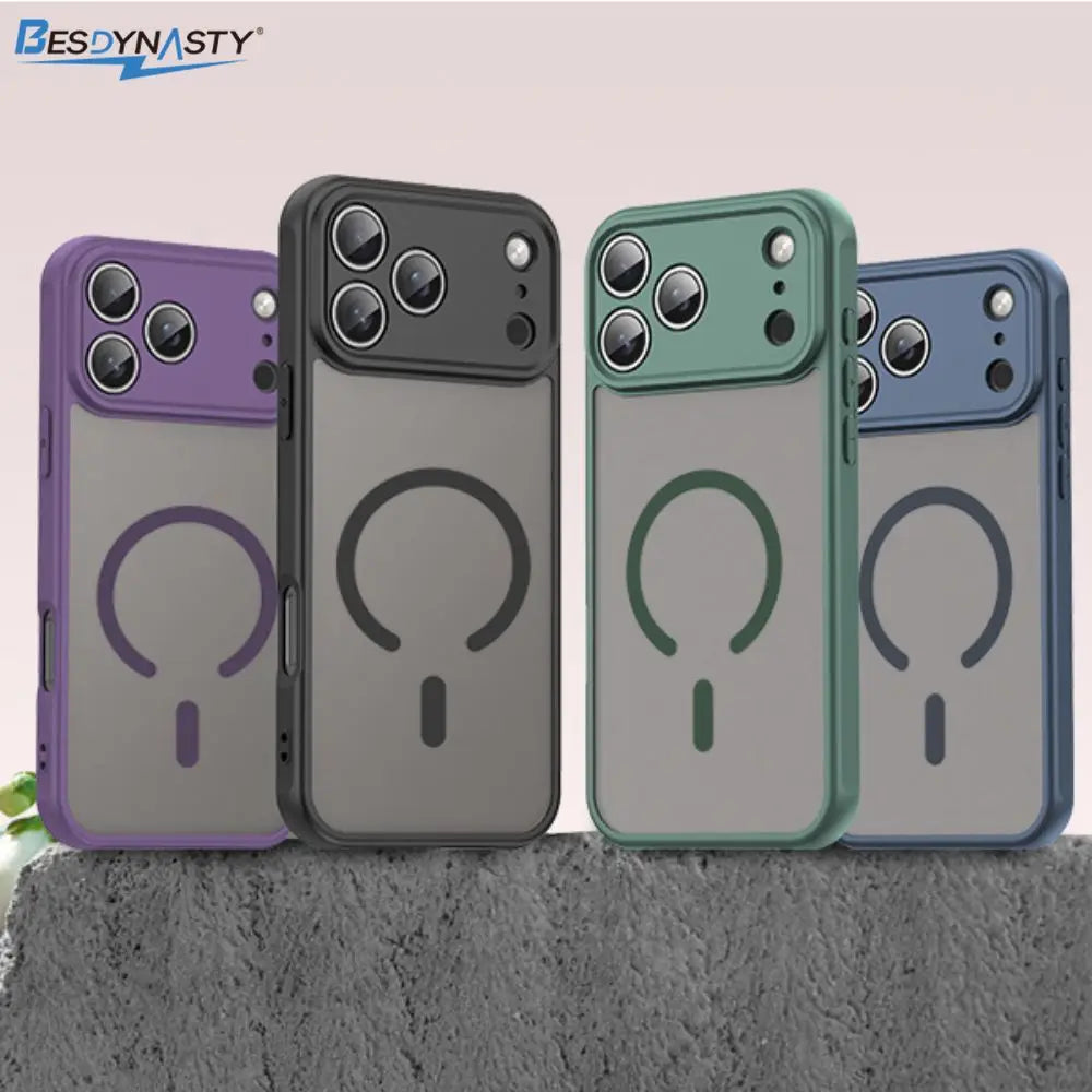 Luxury Matte Shockproof For Magsafe Magnetic Case For iPhone 17 Air 17 Pro Max Wireless Charging Shockproof Hard Back Cover