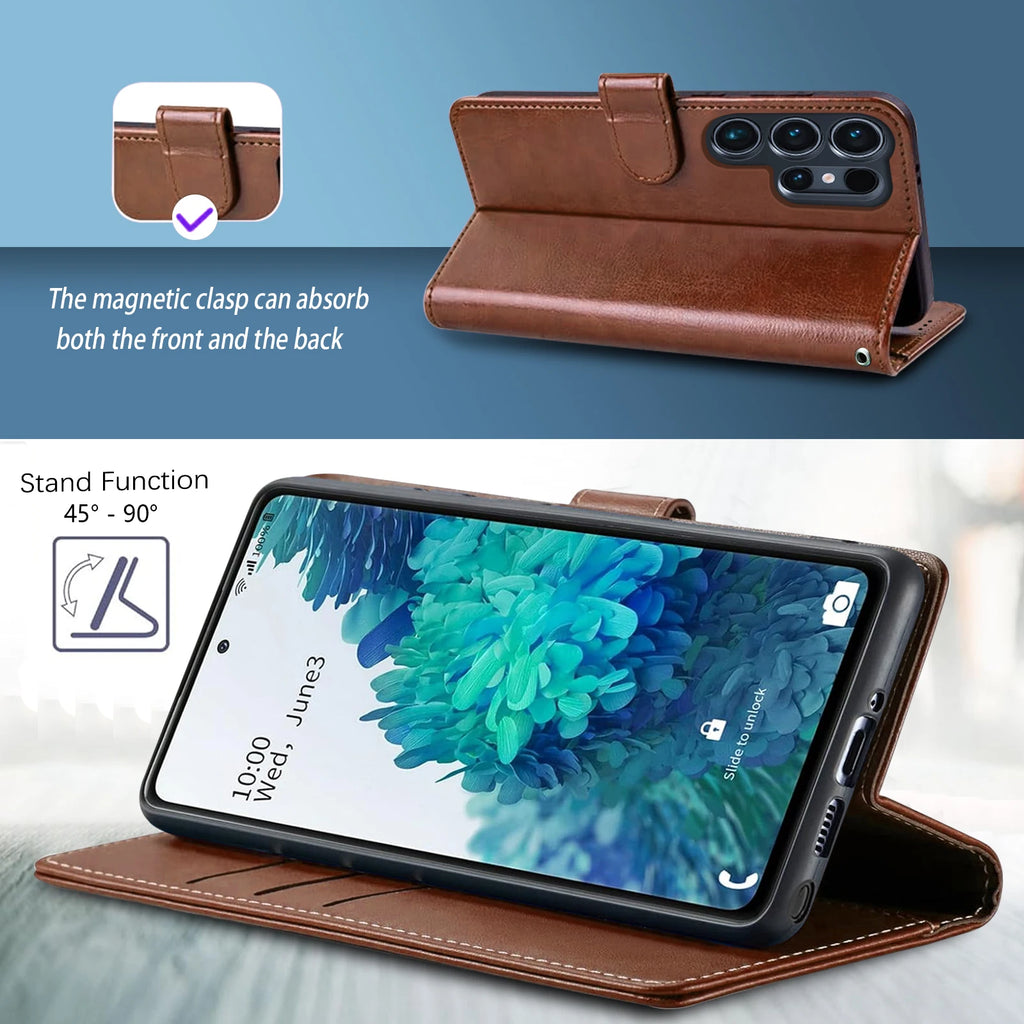 Wallet Case for Samsung Galaxy S26 Ultra S26+ S26Ultra 5G S25 Plus 25Ultra S25Ultra Magnet Flip Leather Card Holder Phone Cover