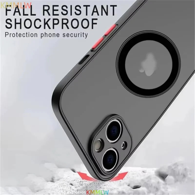 Matte Magnetic Case For iPhone 15 16 17 Pro Max 11 12 13 14 Pro 13mini 16e 14Plus 15Plus 16Plus Air Translucent Cover