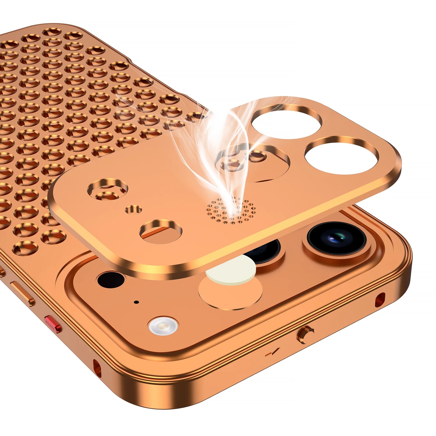 Aroma Aluminum metal Case for iPhone 17 Pro Max 16 Pro 15 Pro 14 Pro Max Camera protection Anti-fall Heat Dissipation Cover