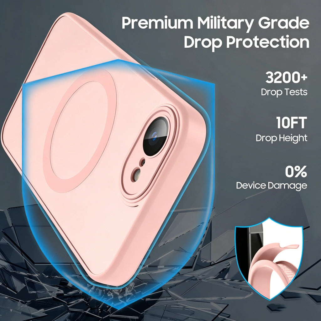 Magnetic Magsafe Wireless Charge Case For iPhone 16e Hybrid Shockproof Cover For iphone 16e Translucent Hard Back Silicone Shell