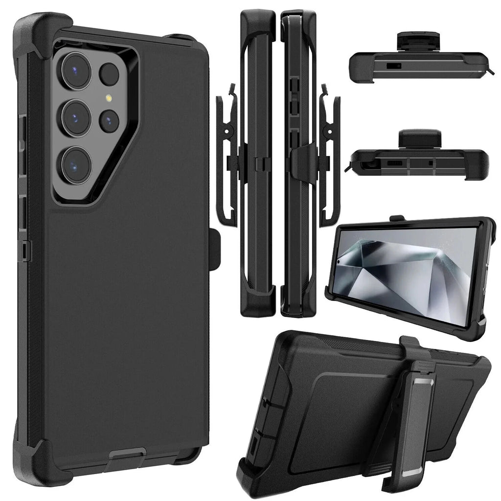 3 IN 1 For Samsung Galaxy S25 S26 ULTRA S25 S26 Plus S25 Heavy Duty Shockproof Armor +Belt CliP Phone Case