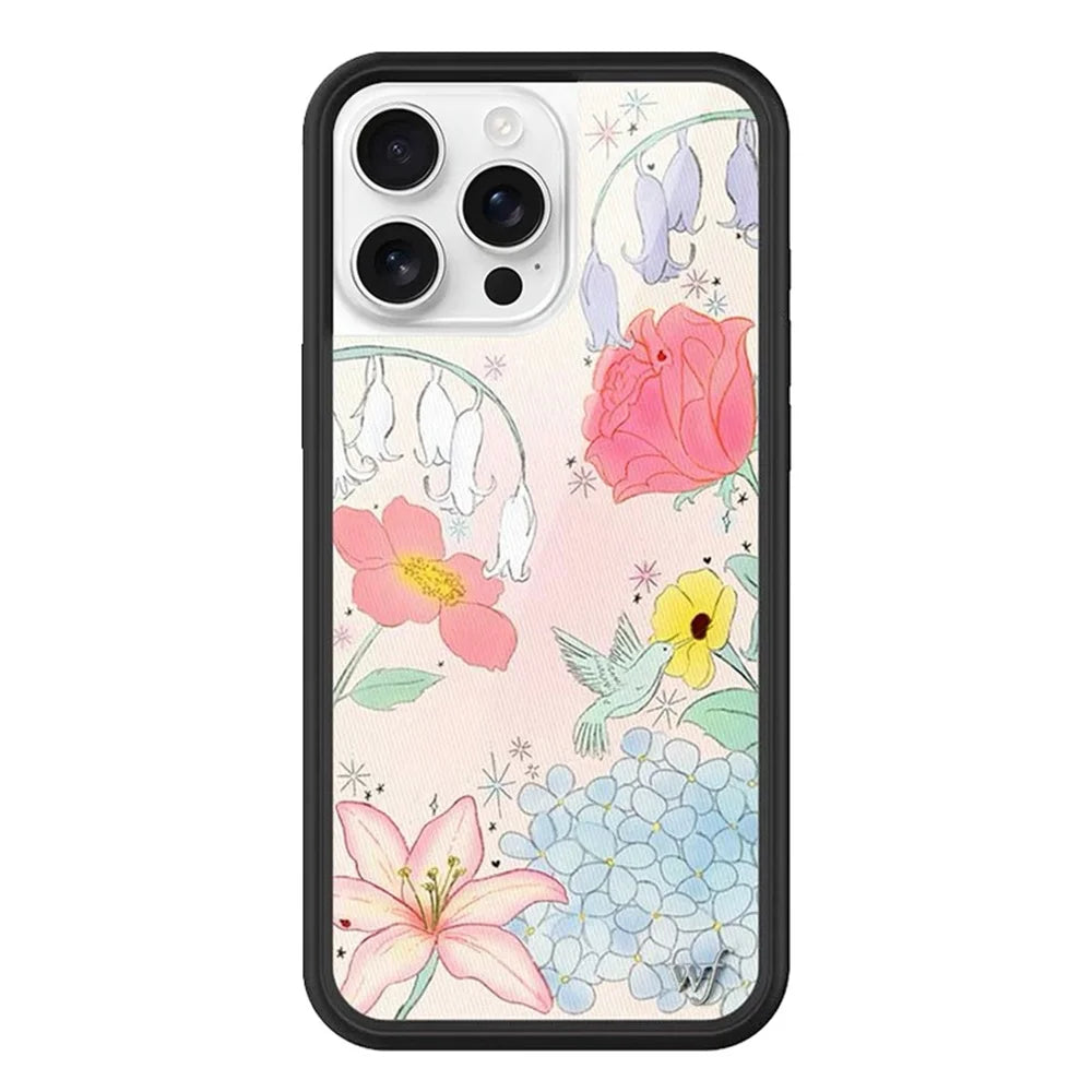Wildflower Bluebelle Dreams Cherry Phone Case For iPhone 17 16Pro Max 15plus 14 12 13 Lila Moss Dreamy Hearts WF 3D Poker Cover