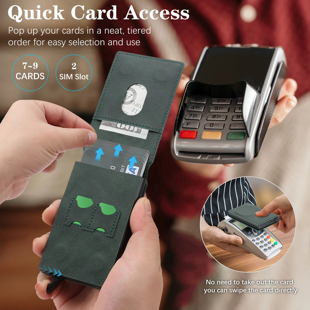 2 in 1 Wireless Charging Leather Case For Samsung Galaxy Z Fold 7 6 5 4 3 Fold7 Magnetic Card Slots Cards Holder Phone Cover