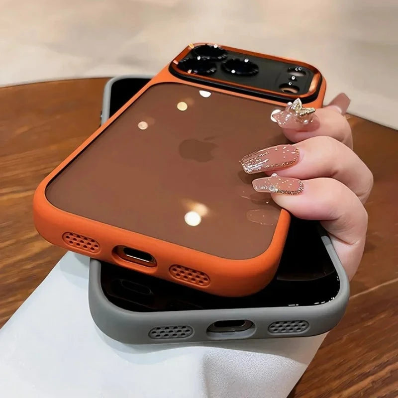 Luxury Orange Phone Case for IPhone 17 Air 16 15 14 13 12 Pro Max Plus 17Air 17Pro 16Pro IPones Clear Shockproof Bumper Cover