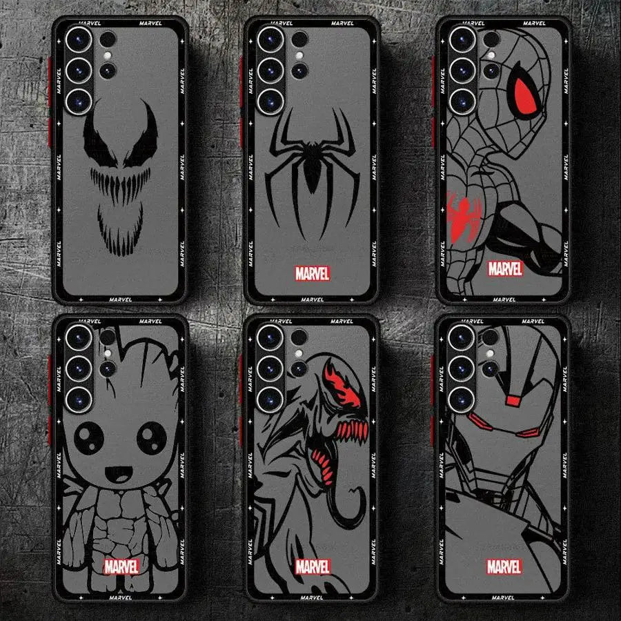 Marvel Spiderman Ironman Phone Case for Samsung Galaxy Note 8 9 10Plus 10Lite 20 Ultra A05s A70s A12 A13 A14 A15 A16 4G 5G Cover