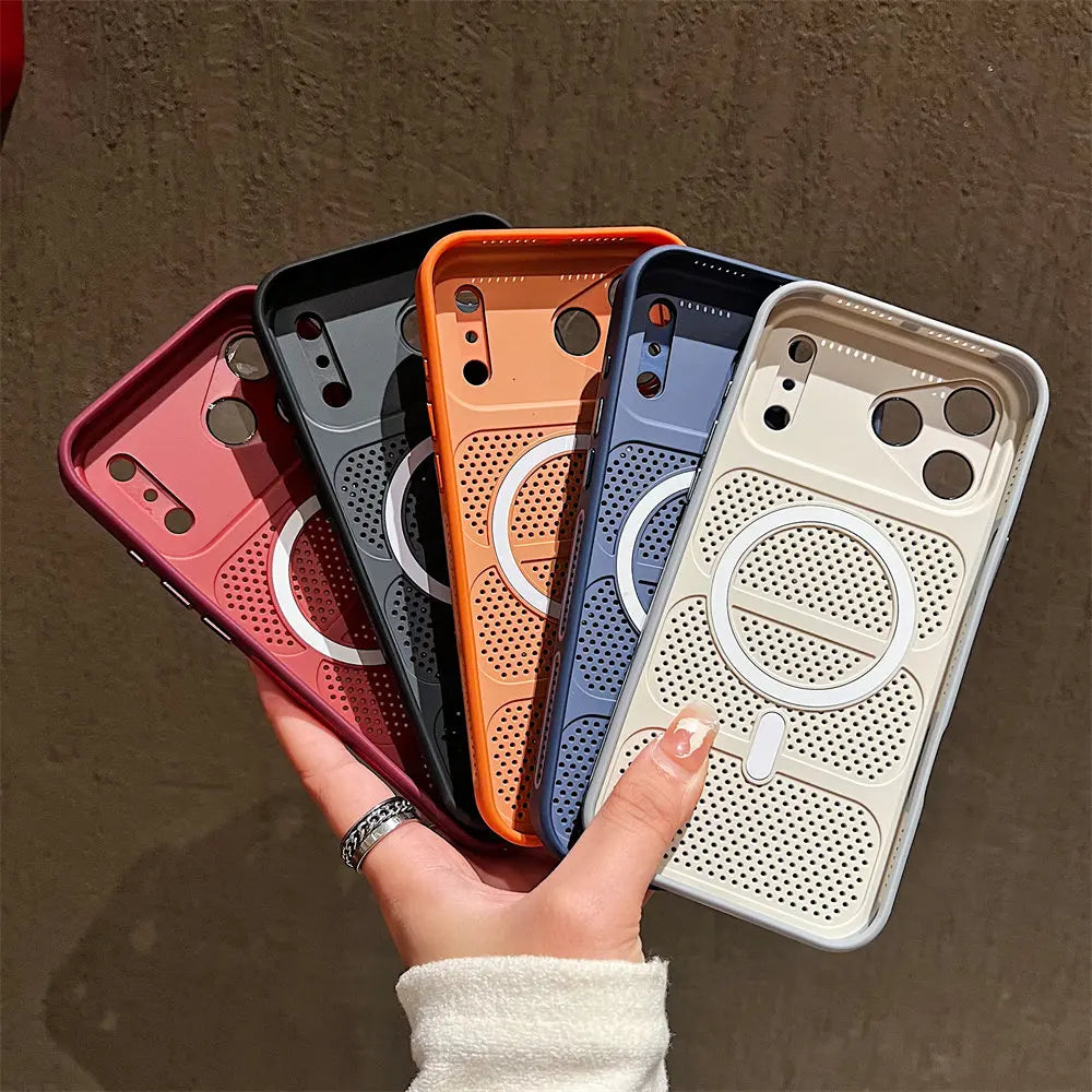 2026 New Heat Dissipation Magnetic Phone Case For iPhone 17 Air 13 12 14 15 16 Pro Max Plus For Magsafe Camera Protection Cover
