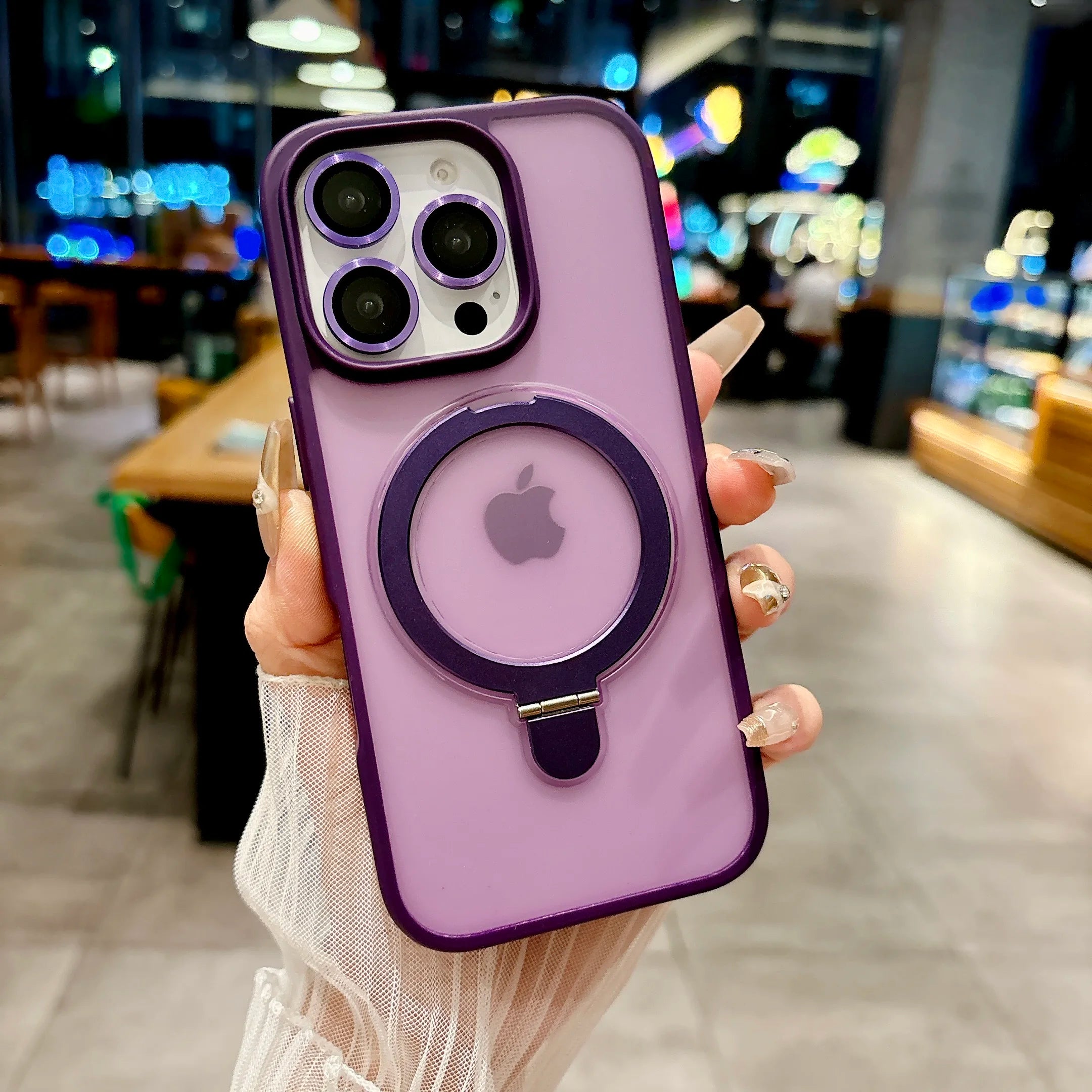 Matte Color Lens Protection Magnetic Charge Case Stand For Magsafe iPhone 17 Air 16 PM 15 Plus 14 13 12 11 Pro Max Phone Cover