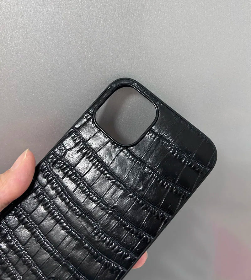 For iphone 14 pro case Cowhide Leather 3D Crocodile Case for iPhone 16 Plus 15 14 13 12 Pro Max 11 X XR coque funda