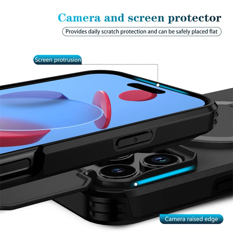Armor Funda For iPhone 17 Pro Max Case Slide Camera Lens Protector Coque For iPhone17 Pro Air 17Pro Max Wireless Charging Cover