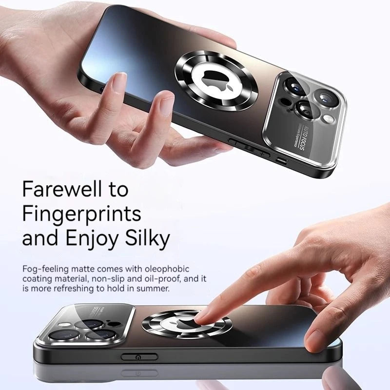 Luxury Glass Camera Lens Protection Case For iPhone 17 Pro Max Air 14 15 Plus 12 13 16 Pro 16E For Magesafe Magnetic Phone Cover