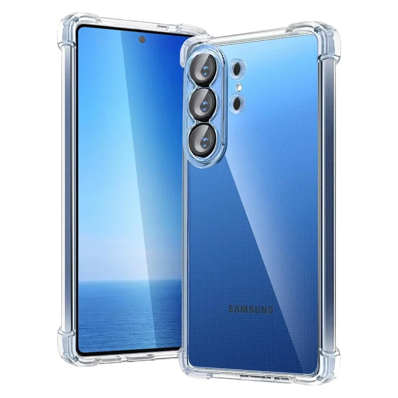 For Samsung Galaxy S26 S25 S24 S23 S22 S21 S20 FE Note20 Ultra 10 9 8 S10 S9 S8 Plus Shockproof Silicone Clear Case Airbag Cover