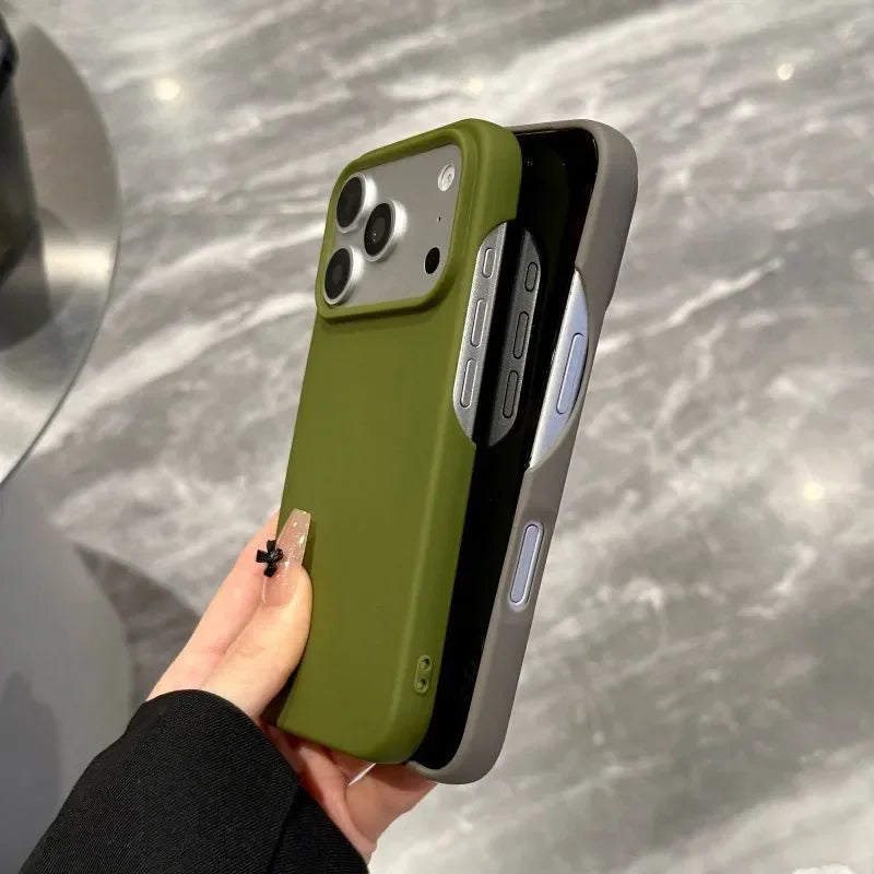 New Matte Solid Color Half Wrap Phone Case For iPhone 17 16 15 14 13 12 11 Pro MAX Plus 16e 17air XR XS MINI Colorful Soft Cover