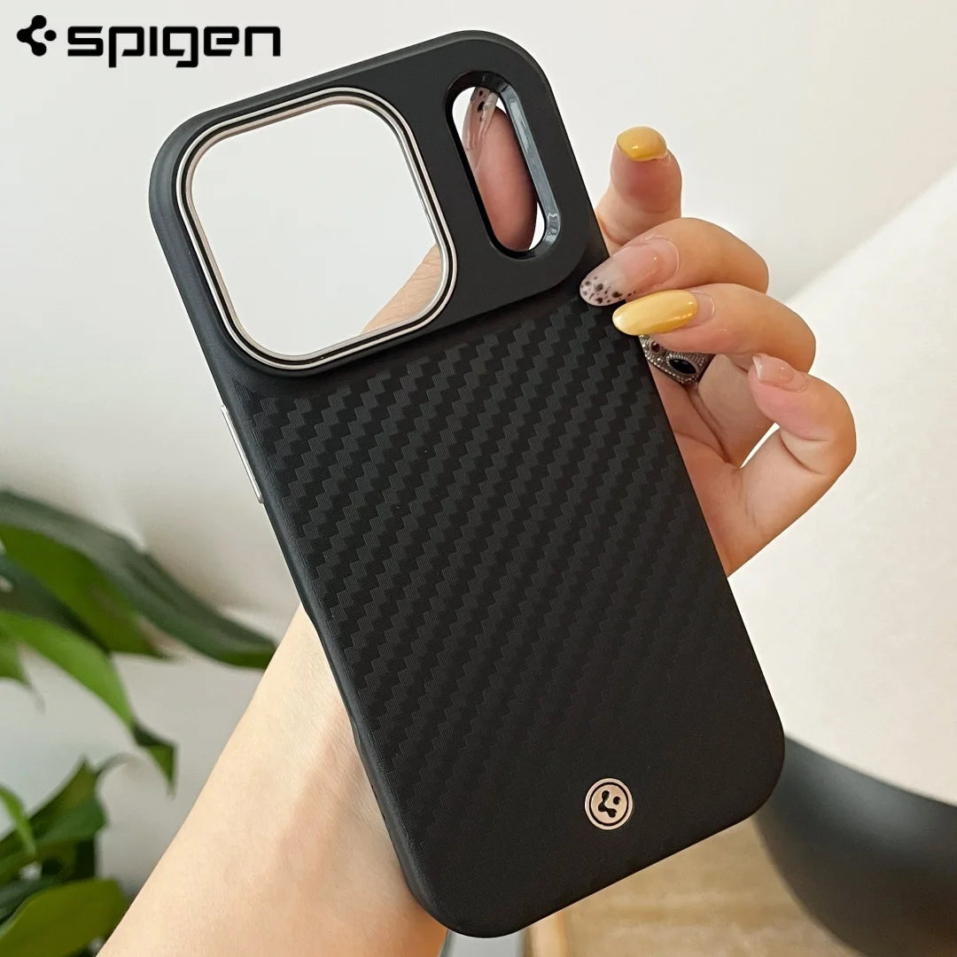 Spigen Luxury Kevlar Aramid Carbon Fiber Case For iphone 17 Air 16 17 Pro Max Pro For Magsafe Wireless Charging Cover With Box
