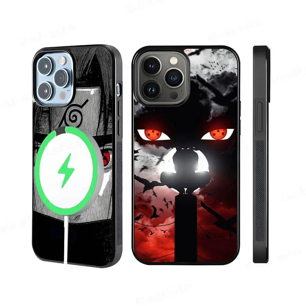 Classic Anime U-Uchiha Itachi Black For Magsafe Magnetic Phone Case For iPhone 16 15 17 Pro Max 11 12 13 14 Plus Cover