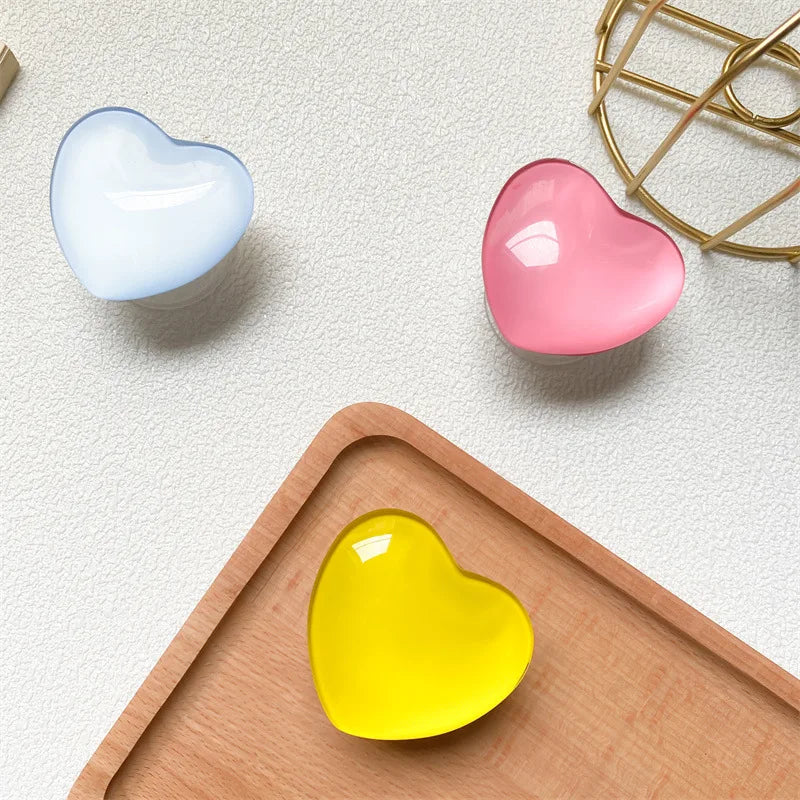 Heart Shape 3D Crystal Foldable Finger Ring Griptok Phone Holder for iPhone Samsung Support Socket Pocket Grip Tok Stand Bracket