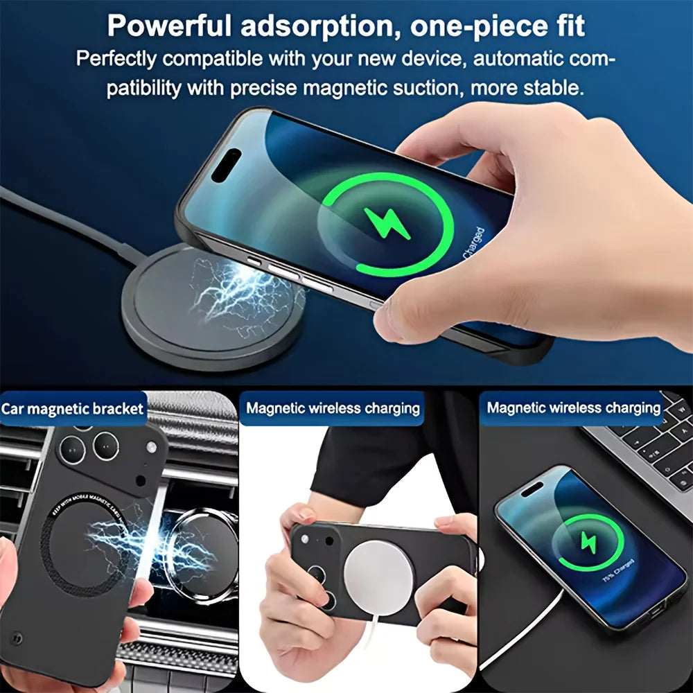 luxury Ultra Thin Magnetic Frameless Case for Magsafe for IPhone 17 Air 16 15 14 13 12 11 Pro Max X XR 7 8 Plus Matte Back Cover