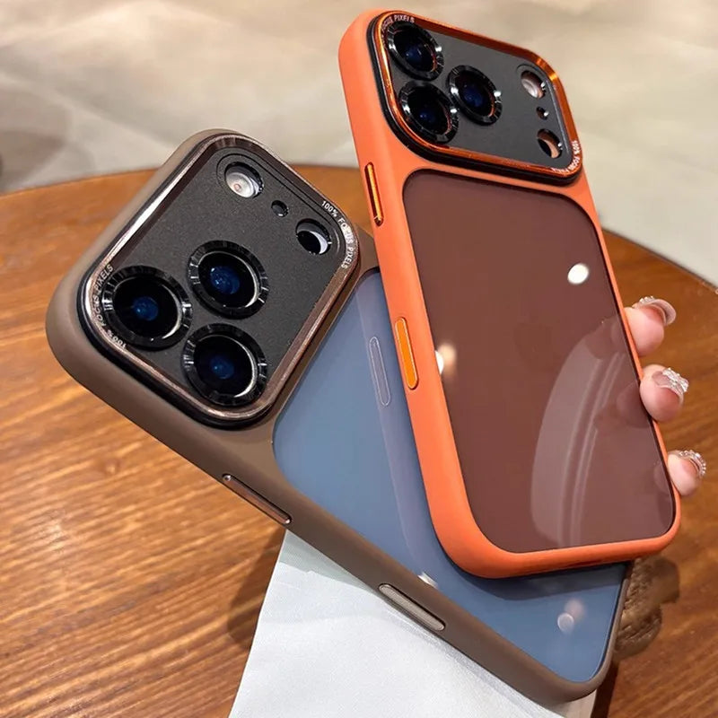 Luxury Orange Phone Case for IPhone 17 Air 16 15 14 13 12 Pro Max Plus 17Air 17Pro 16Pro IPones Clear Shockproof Bumper Cover