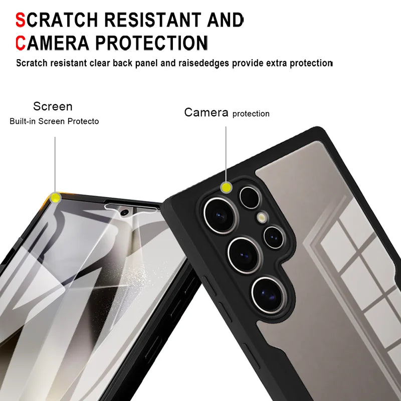 360 Full Body Protection Case For Samsung Galaxy S21 FE S22 S23 Plus S24 Ultra M02 M32 M33 M52 M53 Double Sided Shockproof Cover