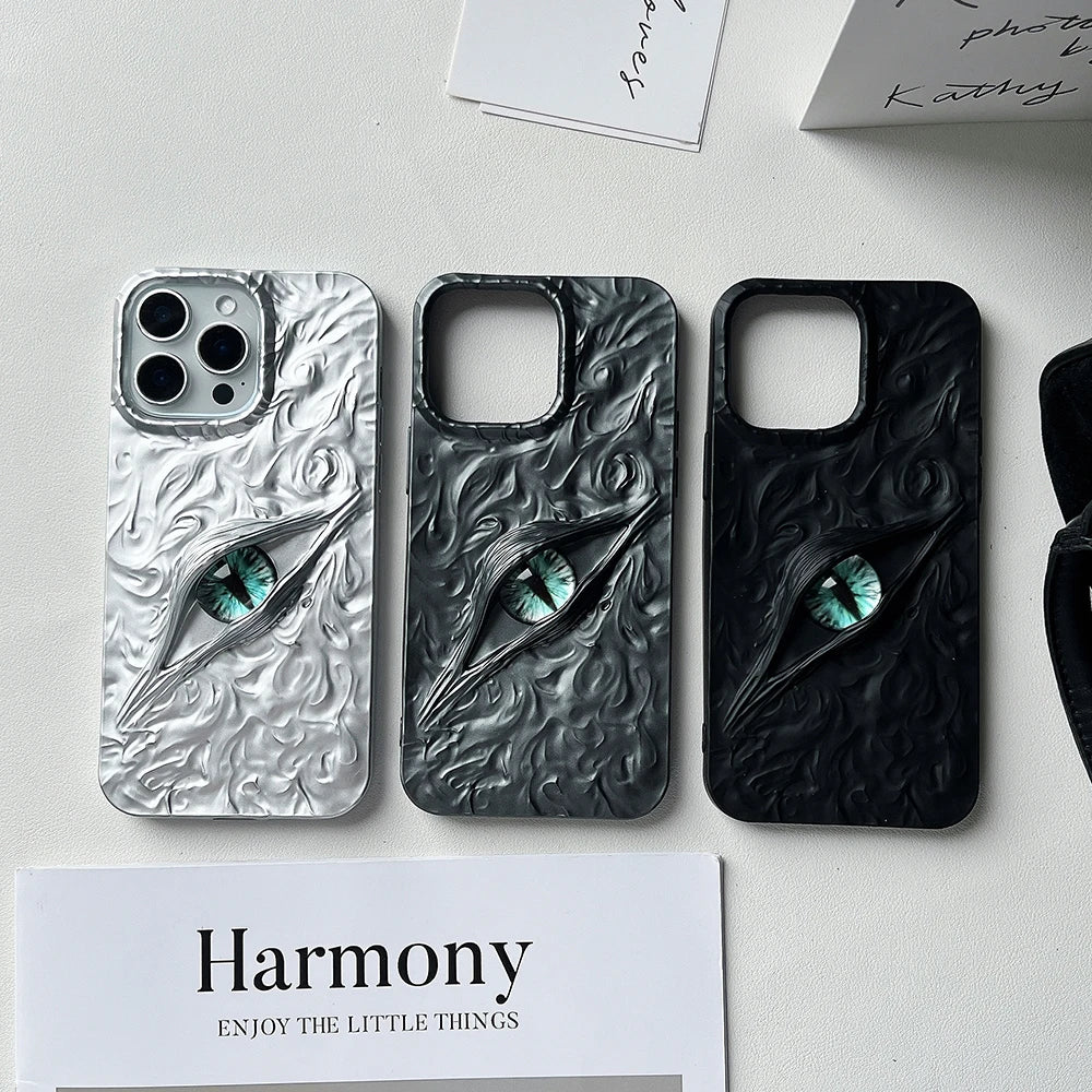 Cool 3D Evil Eyes Phone Case For iPhone 17 Air 16 15 14 13 12 11 Pro Max Frosted Shockproof Soft TPU Cover