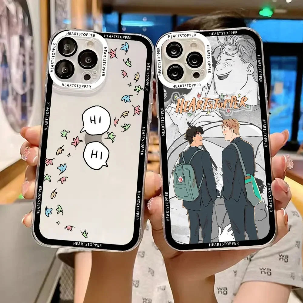 Heartstopper Phone Case for IPhone 16 15 14 11 12 13 XS Pro Max Mini SE2 7 8 Plus Charlie Nick Transparent Silicone Cover Fundas