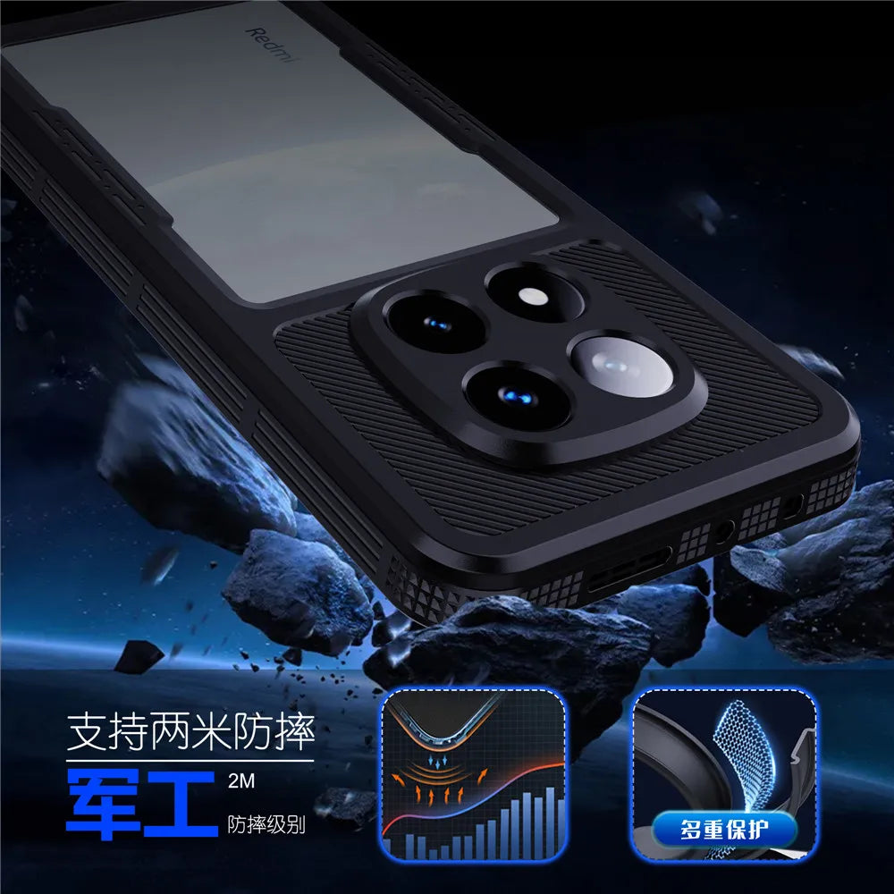 ShellBox IP68 Waterproof Phone case for Xiaomi Redmi Note 14 Pro Note 13 Pro Note 15pro Full Body Shockproof Dustproof Protector