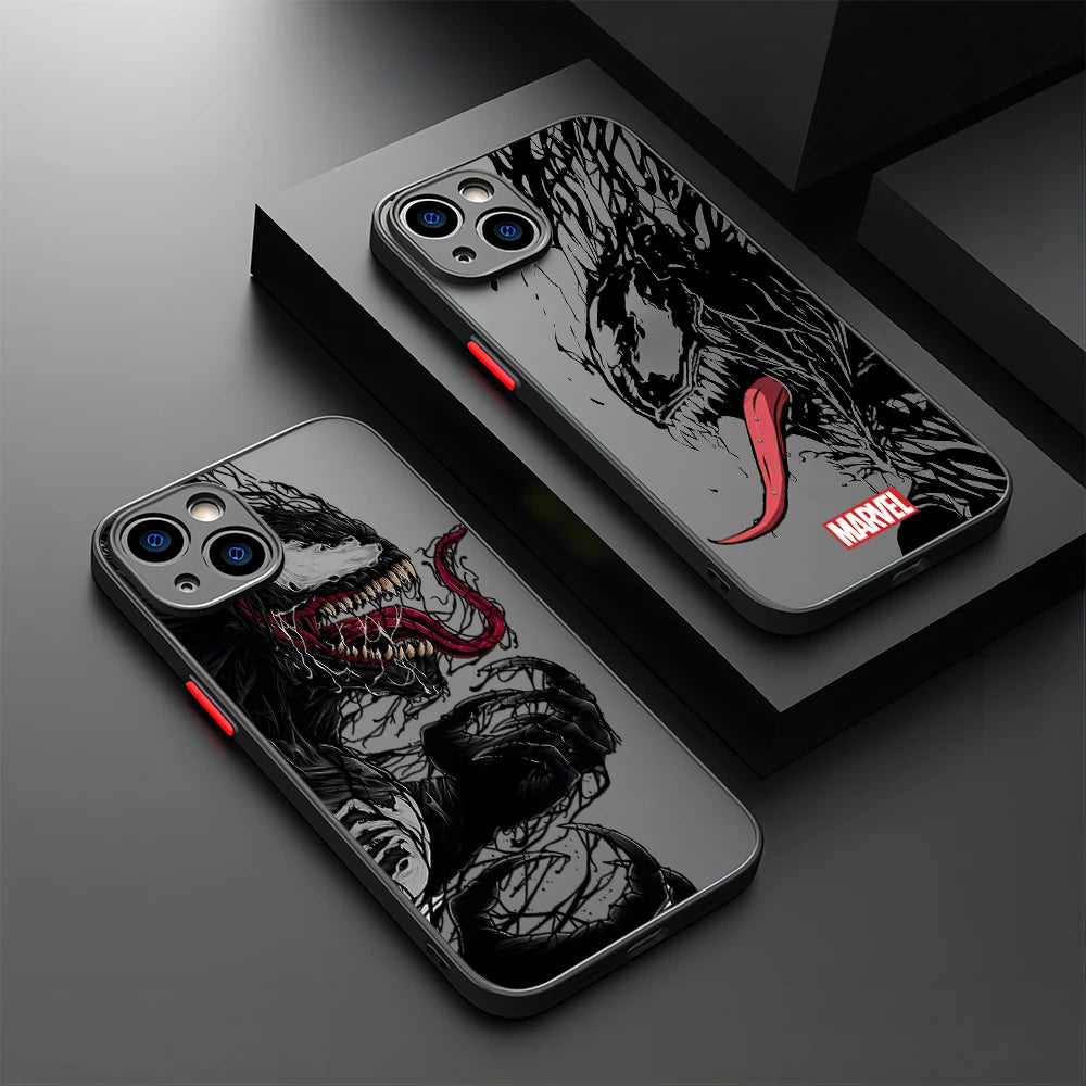 Cool Spiders Mans Venoms Phone Case For iPhone 17e 17 16e 16 15 14 13 12 11 Mini Pro Air  Max X XR XSMax Plus Matte Clear Cover