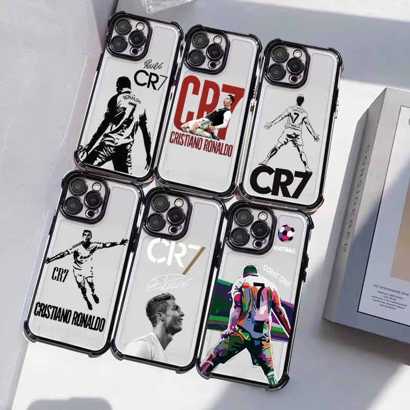Football Player R-Ronaldos Plating Phone Case For Xiaomi Redmi A7 15 A3 15C 14C A1 Note 15 14 13 Pro Plus 4G 5G Anti Fall Airbag
