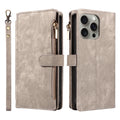 Zipper Magnetic Flip PU Leather Phone Case for IPhone 17Air 16e 15 14 13 12 11 Pro Max Anti-theft and Anti-fall Wallet Cover