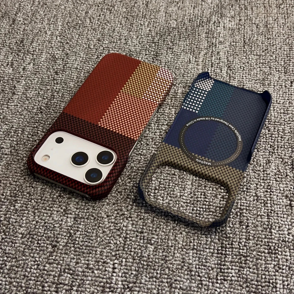 Slim Frameless Carbon Fiber Pattern For Magsafe Magnetic Case For iPhone 17 Air 16 15 14 13 12 Pro Max Plus Plastic Bumper Cover