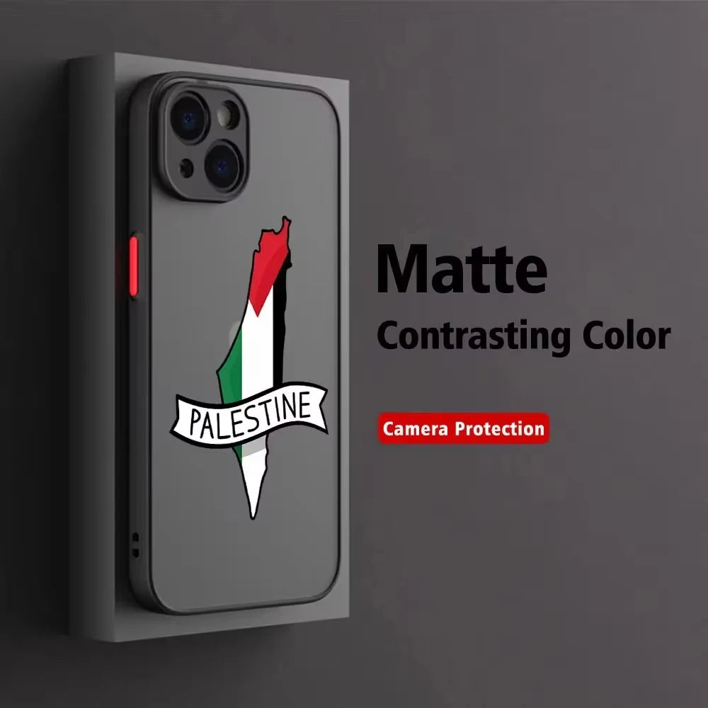 Palestine Flag Map Passport Phone Case For iPhone 16 15 13 14 12 11 Pro Max Mini X XR XS 7 8 Plus SE Art Luxury Clear Soft Cover