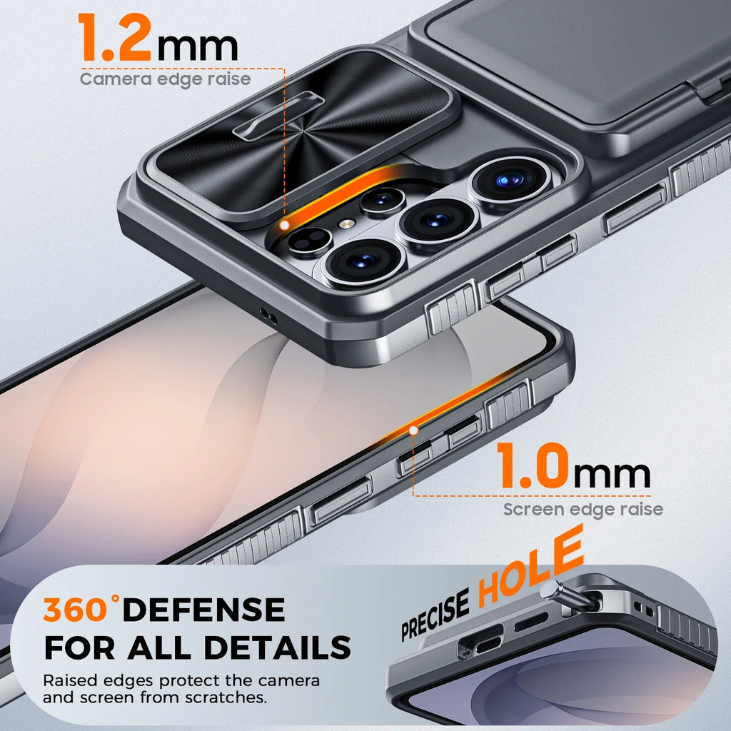 For Galaxy S26 Ultra Case Wallet-Full Body Protective with Card Holder(4 Cards) Camera Cover & Kickstand for Women & Men-Gray
