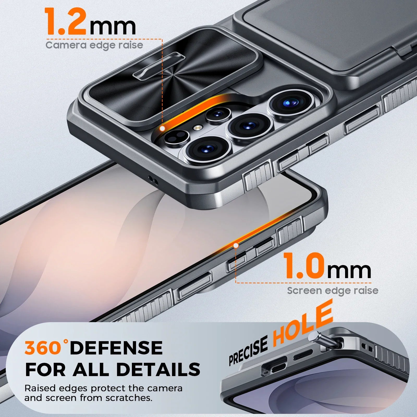 For Galaxy S26 Ultra Case Wallet-Full Body Protective with Card Holder(4 Cards) Camera Cover & Kickstand for Women & Men-Gray