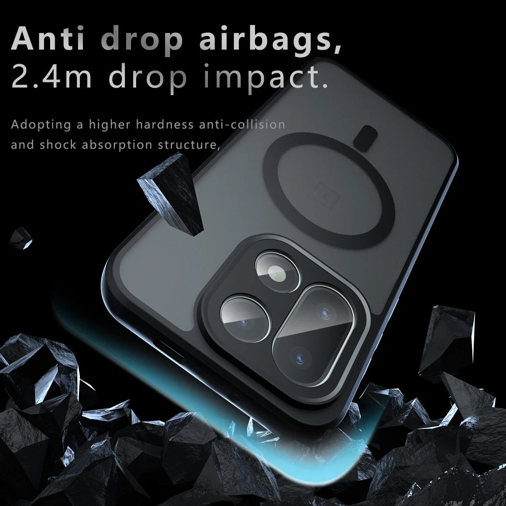 For Magsafe Magnetic Wireless Charging Case For OnePlus 15 OnePlus15 5G Shockproof Matte Back Cover Coque