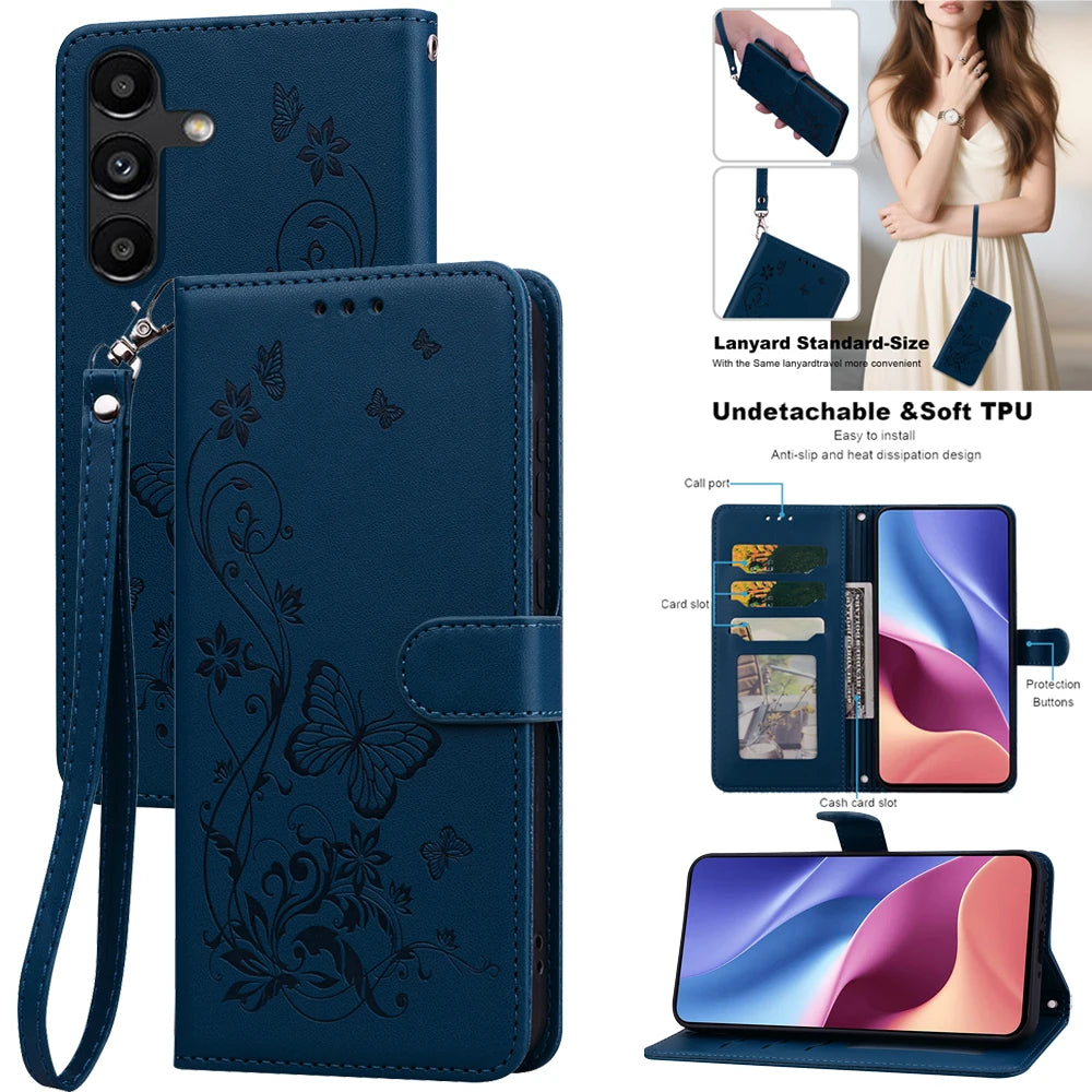 Leather Wallet Flip Phone Case For Samsung Galaxy A56 A36 A26 A16 A06 A55 A35 A25 A15 A05 A05S A54 A14 A13 5G A04S A12 A02S A03S