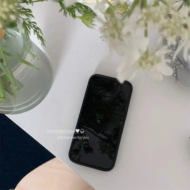 Minimalist And Personalized Letter Archive Glossy Surface Phone Case For iPhone 17 16 15 14 13 12 11 Pro Max Plus Y2K Cute Cover
