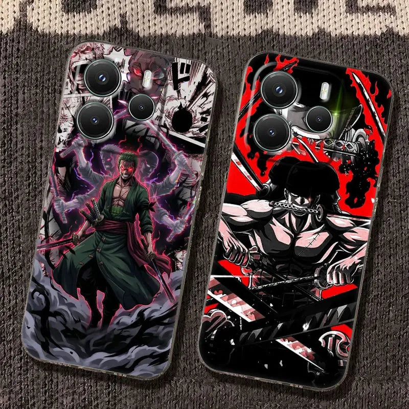 Anime Ones P-Piece Zoro Case For Xiaomi Redmi Note 15 14 13 12 11 10 Pro Plus 5G Cover For Redmi 15C 15 14C 13C Clear Phone Case
