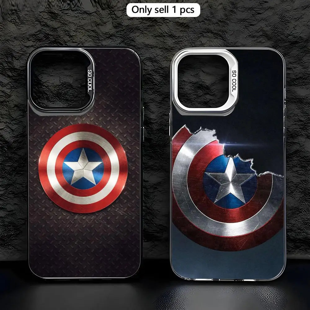 captain america shield Phone Case Clear TPU Anti-Yellow Shockproof Case For iPhone 11 12 13 14 15 16 17 Pro Max