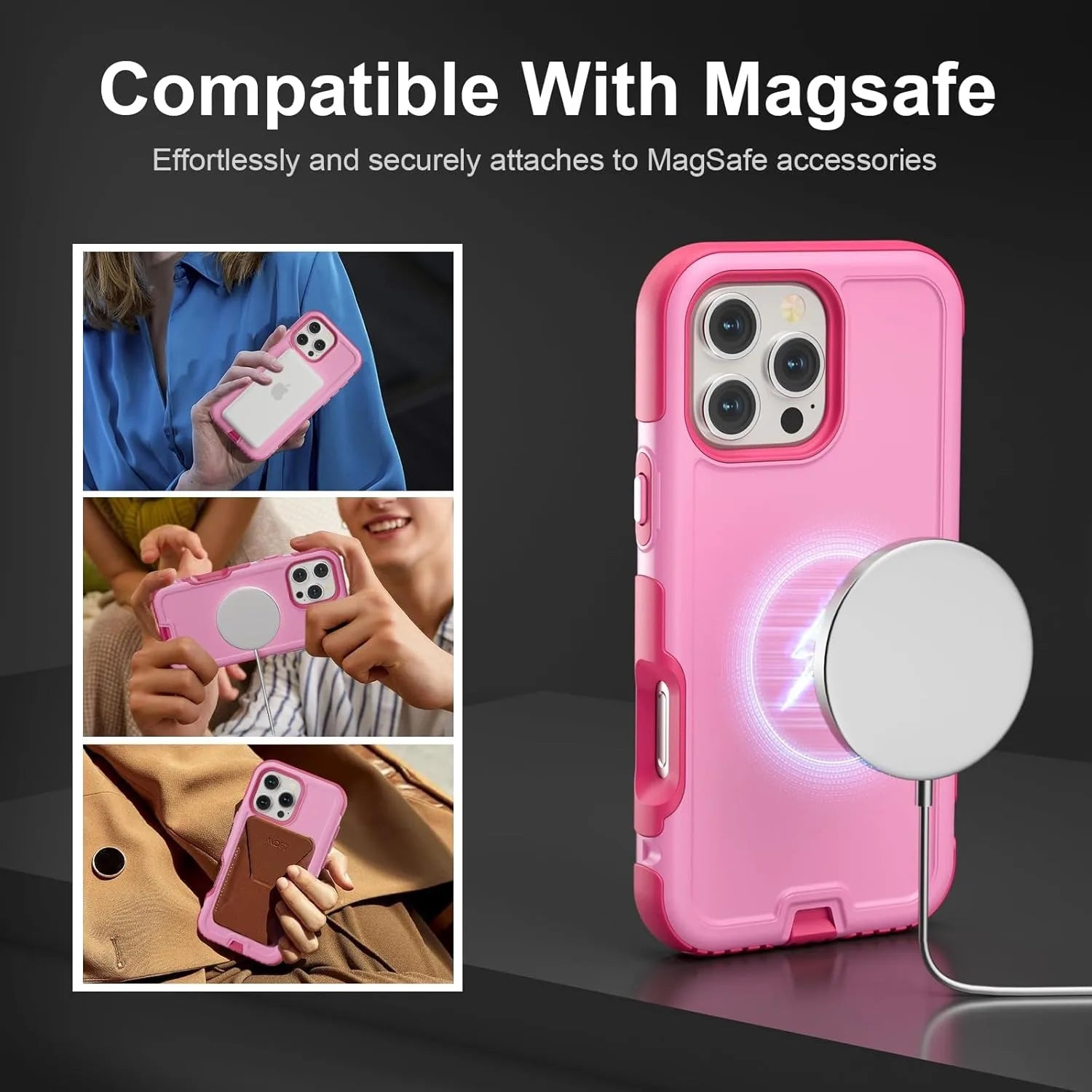 For MagSafe Heavy-Duty Armor Phone Case For IPhone 16/15/14 Pro Max Plus Magnetic Charging Military Grade Drop Protection Cover