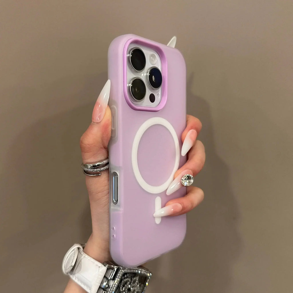 Luxury Candy Color 2 IN 1 For Magsafe Case for iPhone 16 15 14 13 12 17 Pro Max Plus Magnetic Wireless Charge Clear Matte Cover