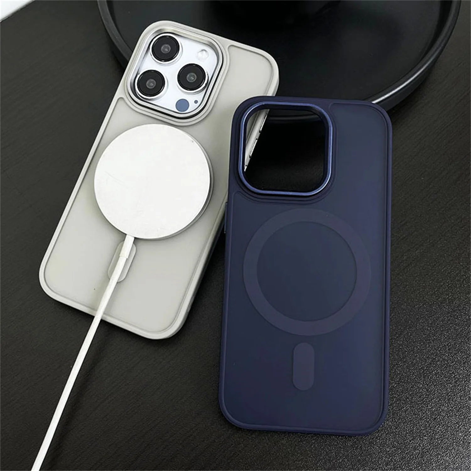 Magnetic Translucency Case Fashion Matte Frosted Magsafe Splice Color Cover For iPhone 16 15 14 13 12 11 Pro Max 16 Plus