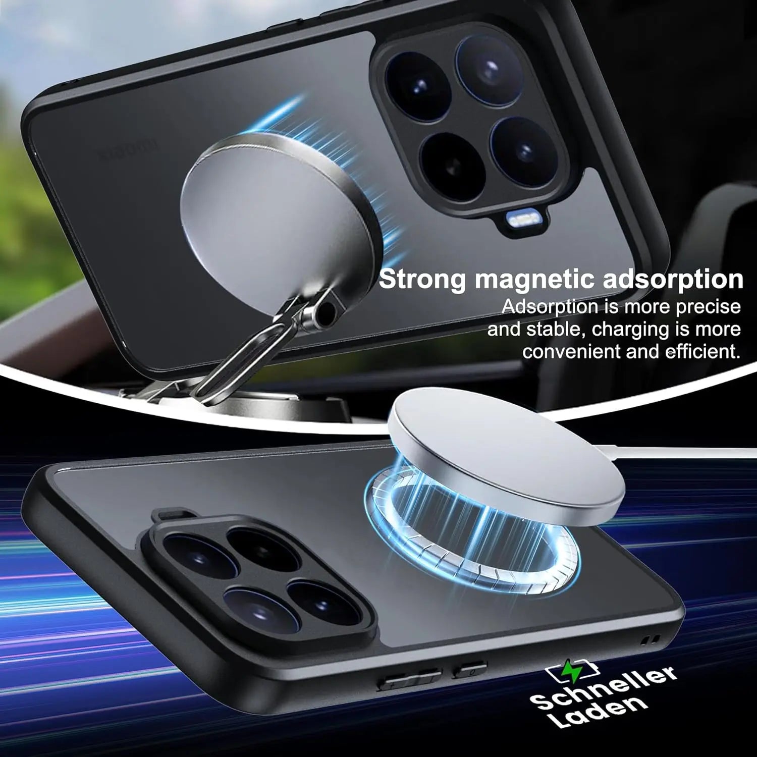 360° Rotating Kickstand Hard Magnetic Wireless Charging Shockproof Cover Case for Xiaomi 17T 17TPro Pro