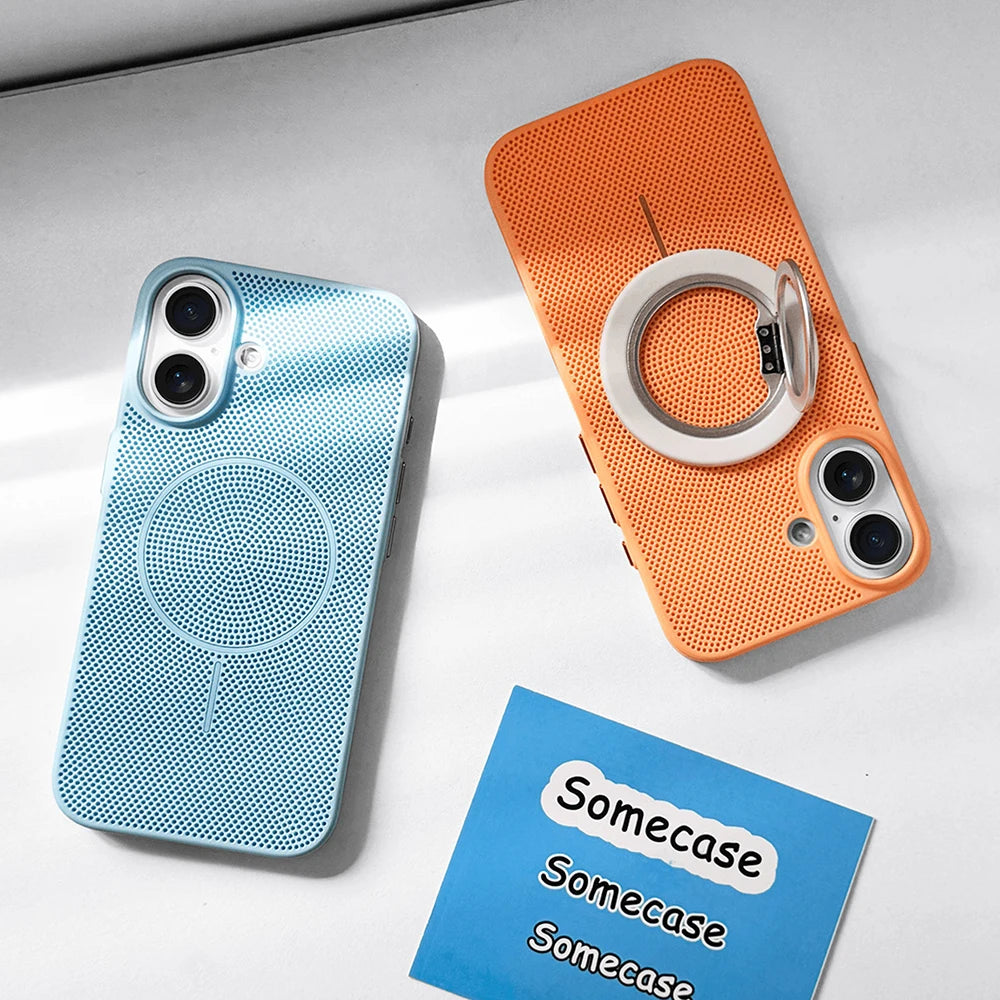 Summer Dopamine Colourway Breathable Case for iPhone 11 12 13 14 15 16 17 Pro Max Plus Ultra Thin Magnetic Charging Hard Cover