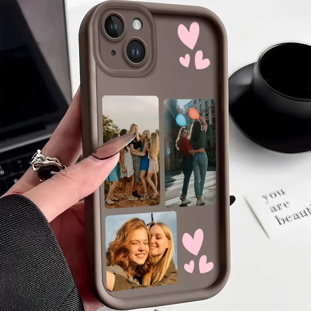 DIY Customized Family Photo Soft Case For iPhone 17 16 15 14 13 12 11 Pro Max Mini SE 2020 2022 Air XS XR 6 7 8 Plus 16e Cover